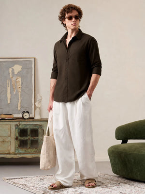 Fyneshyt Oversized Shirt —  Dark Mocha