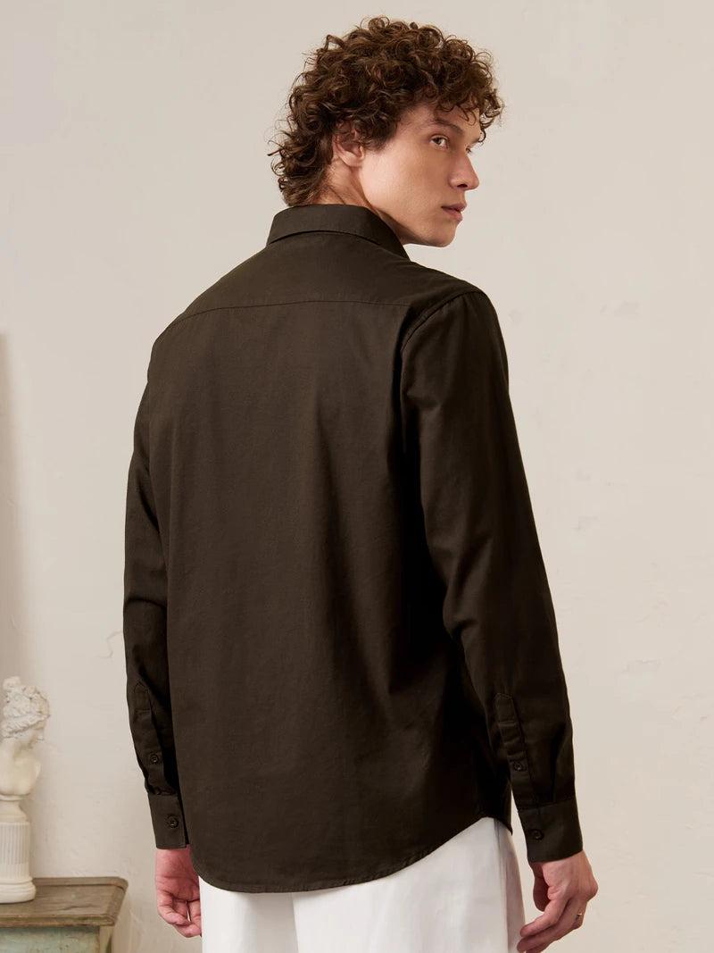 Fyneshyt Oversized Shirt —  Dark Mocha