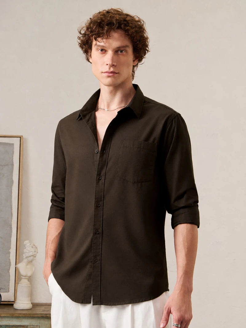 Fyneshyt Oversized Shirt —  Dark Mocha