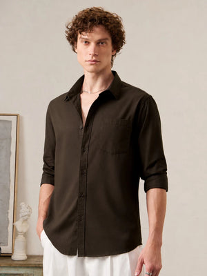 Fyneshyt Oversized Shirt —  Dark Mocha